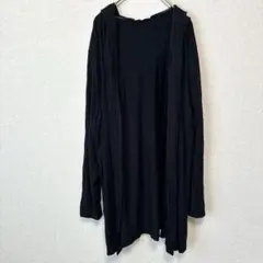 ジョア ド ヴィーヴル【2X】黒 フード付き ロングカーディガン 春 羽織