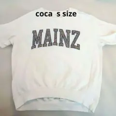 coca 花柄アップリケビックシルエット 半袖Tシャツ ホワイト Sのサムネイル