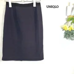 UNIQLO 【ストレッチ】【ウエストゴム】ネイビータイトスカート