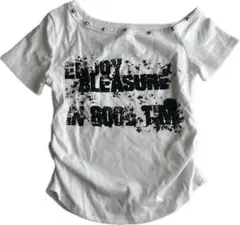 スタッズ付きプリント半袖Tシャツ y2k ギャル