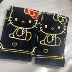 新品❤️ ハローキティ フェイスタオルタオル 2枚セット　日焼けキティ♡
