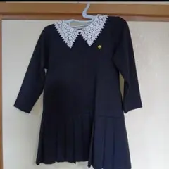 レース襟黒ワンピース 入園式 入学式 100cm
