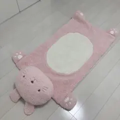 クッション付き アニマルふかふかマット ラビット ウサギ ピンク