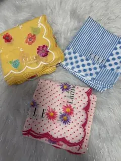 【新品未使用】 ELLE♡ハンカチ3枚セット