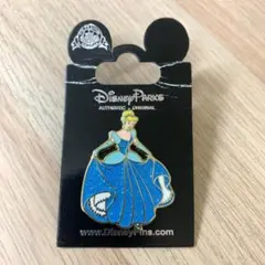DISNEY PARKS シンデレラ ラメ入り 海外ディズニーピンバッジ★美品