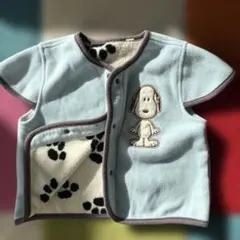 水色 犬刺繍 フリースベスト スリーパー　95cm