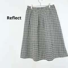 【美品】リフレクト チェック柄 フレアスカート 大きいサイズ　ウエストゴムのサムネイル