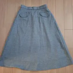 千鳥格子柄　フレアスカート