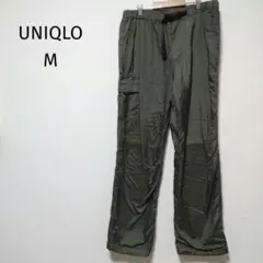 ユニクロ　シャカパン　M　メンズ　暖パン　グリーン　冬　パンツ　防風　防寒