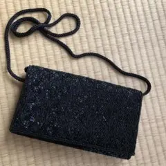 最終値下げ　新品未使用　フォーマル   2way ブラックビーズバッグ