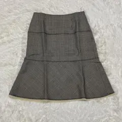 グレンチェックマーメイドミニフレアスカート