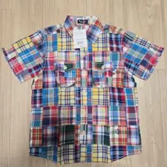 ミキハウスBlack Bear パッチワークチェックシャツ130