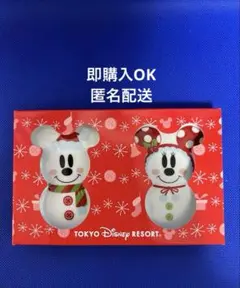 東京ディズニーリゾートクリスマス雪だるまミッキー＆ミニー陶器お皿 プレート