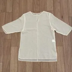 BEAUTY&YOUTH アイボリー 五分袖シャツ