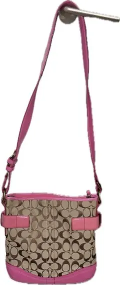 コーチ シグネチャー ショルダーバッグ ピンク