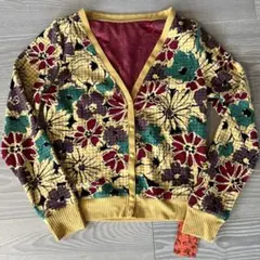 新品★リリーブラウン　タグ付き　花柄　Vネック　黄色　カーディガン