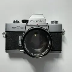 【元箱付き】ミノルタ SR-T101 + F1.7レンズ 　レトロフラッシュ付 元箱付き】ミノルタ SR-T101 + F1.7レンズ レトロフラッシュ付 - メルカリ