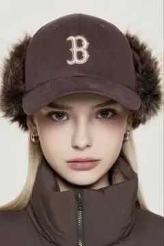 フライトキャップ　ファー　MLB korea 韓国　カリナ　完売　着用　帽子 フライトキャップ ファー MLB korea 韓国 カリナ 完売 着用 帽子