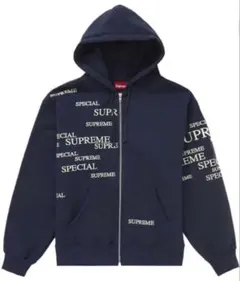 【美品】Supreme ネイビー ジップアップパーカー