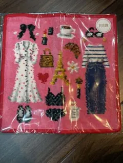 FEILER ファッション刺繍ハンカチ ピンク　IENA