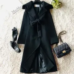 極美品✨マックスマーラ マニュエラコート カシミヤ 女優襟 ブラック 38