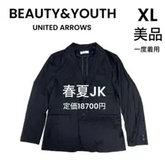 【BEAUTY & YOUTH】美品 XL テーラードジャケット 春夏 黒