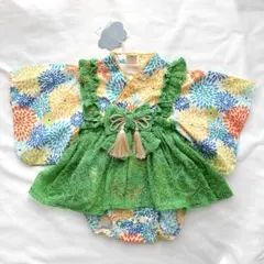 バーズデイ　futafuta ベビー 袴　70 お食い初め ひな祭り　グリーン