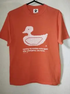 pre-school アヒルグラフィック Tシャツオレンジ