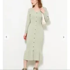 SNIDELスナイデルSustainaフロントボタンニットワンピース