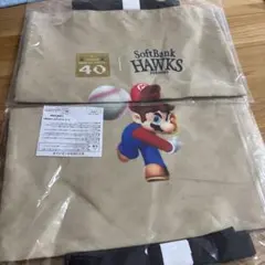 ソフトバンクホークス　マリオコラボ　トートバッグ２点