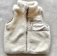 【水通しのみ】H&M ボアベスト 6-9m(74cm) ベージュ 美品