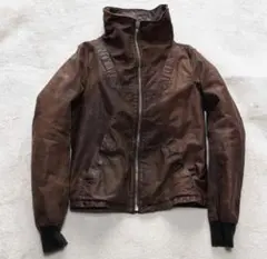 90s vintage leather jacket blouse 羊革 短丈