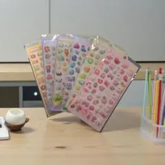 ぷくぷくシール 3Dシール 6枚セット ボンボンドロップ風シール まとめ売り