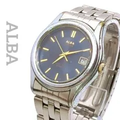 稼働品 ALBA ソーラー デイト付 メンズ 腕時計 ブラック文字盤のサムネイル