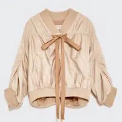 ZARA STUDIO ボンバージャケット バルーンスリーブ付き クロップド丈