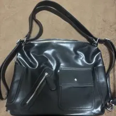 SHEIN レザーバッグ　ブラック　リュック