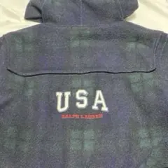 ラルフローレン⭐︎120cm⭐︎フード付きジャケット グリーン系チェック柄　フリース