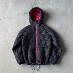 Columbia hooded puffer jacket black pink