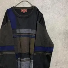 90S 総柄ニット　セーター　メンズ 古着　個性派　奇抜　A3