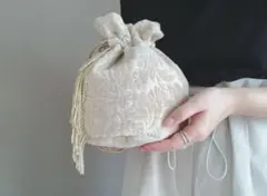 新品 moro巾着バッグ ジャガードバッグ ハンドメイド