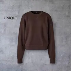 ユニクロ スムースコットンクルーネックセーター ダークブラウン 完売色 L
