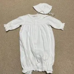 バーバリー ロンパース 帽子付き ホワイト