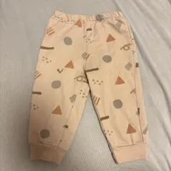 幾何学模様 ベージュ コットンパンツ 95cm以下