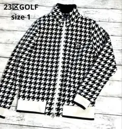 23区ゴルフ　サイズ1　M　ジャケット　アウター　裏フリース　ニット　23区