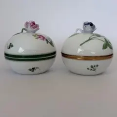 ティファニーのボンボニエールと フランス製の陶磁器の指ぬきセット