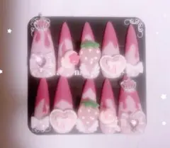 ネイルチップ 量産型 地雷系 女児 ピンク