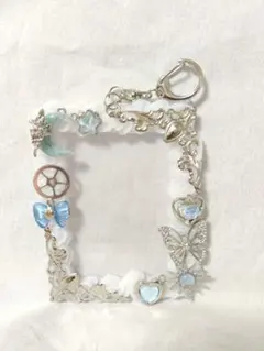 トレカケース 白+水色+シルバー