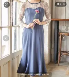 新品タグ付　トッコクローゼット シャーリングスリーブレース　マーメイドワンピース