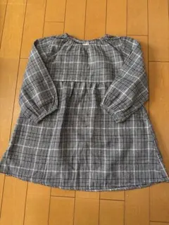 petit main チェック柄 長袖ワンピース　ニットセット 100cm