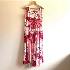 美品　Hula Hawaii フラドレス　花柄　ピンク　 L くらい